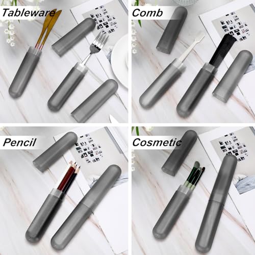 Sieral 90 Pack Travel Toothbrush Case Holder - Bulk Breathable Portable Toothbrush Storage Plastic Container for Home, Outdoor, Travel, Trip, Camping, 8 x 1.2 Inch (Gray) - color: Gray