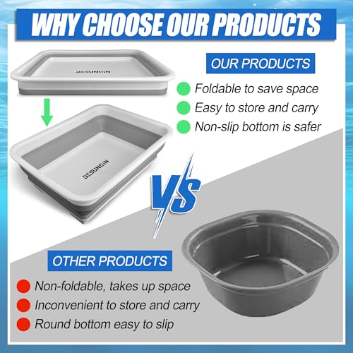 11.8" x 7.87" x 4.5" Pool Foot Bath Tray for Swimming Pool, Non- Slip Collapsible Foot Bath for Pool, Portable Foot Tub for Pool for Above Ground Pool Accessories, Rinse Feet Keep Pool Clean - color: Grey + Blue