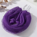 Exfoliating Bath Towel Set for Women Strong Cleaning Back Scrubber - color: Purple