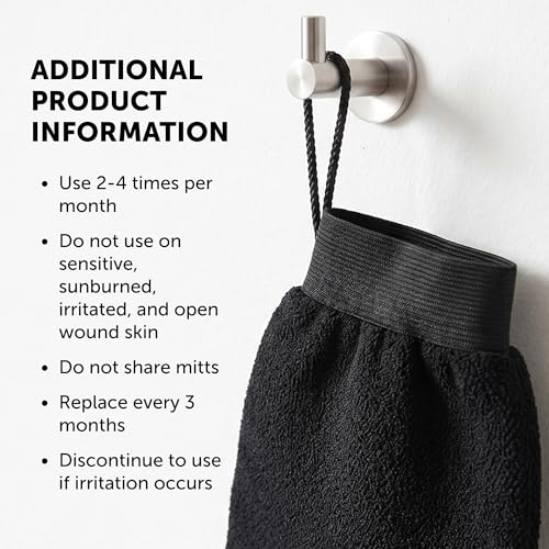 Valitic Exfoliating Glove Body Scrubber - Exfoliating Mitt Dead Skin Remover, Shower Face and Body Exfoliator - Korean Style Skin Scrubber Washcloth - Spray and Self Tan Remover, 1 Black - color: Night Black