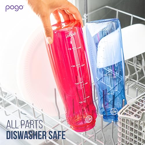 Pogo BPA-Free Plastic Water Bottle with Chug Lid, Blue Atoll, 32 oz. - color: Blue Atoll, size: 32 Ounces
