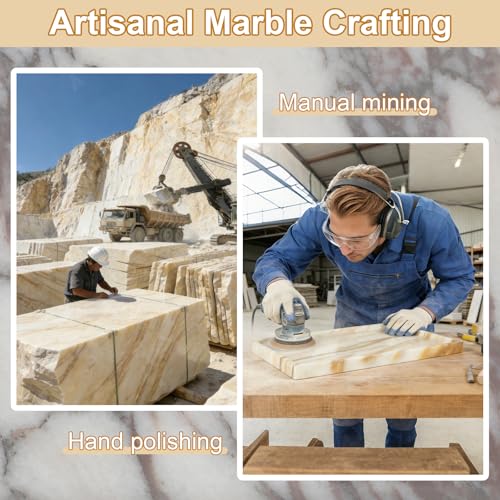 100% Natural Marble Vanity Tray - Real Stone Storage Organizer for Bathroom/Kitchen/Vanity/Dresser, Countertop Tray for Perfume, Jewelry, Home Decor, 11.8 x 7.8 x 0.7 Inch - color: Calacatta Glod