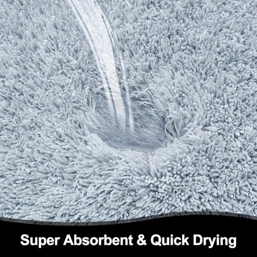 Bathroom Rugs 30"x20", Extra Soft Absorbent Plush Bath Mat Rubber Backing Quick Dry, Machine Washable Bath Mats for Bathroom Tub, Floor, Shower, Bedroom, Blue Grey - color: Blue Grey, size: 30" x 20"