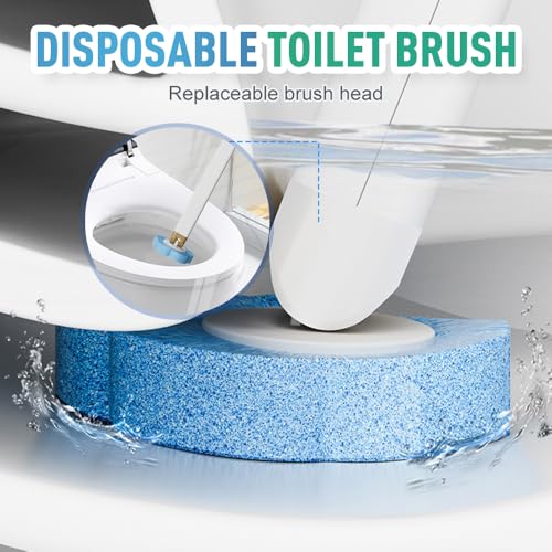 Disposable Toilet Brush, 2026 New Toilet Cleaning Supplies, Wall Mounted Toilet Bowl Cleaner Brush, Toilet Brush Holder, Toilet Bowl Brush and Holder Set (Wihte + 18pcs Brush Heads) - color: Wihte + 18pcs Brush Heads