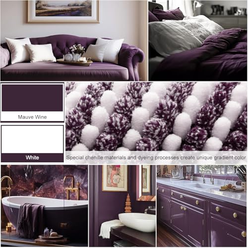 BSICPRO Bathroom Rugs and Mats Sets, 2 Piece Thick Absorbent Chenille Bath Mat Rug Set Non Slip, Soft Shaggy Bath Room Floor Mats for Bathroom, Machine Washable (Mauve Wine, 20" x 32" Plus 16" x 24") - color: Mauve Wine, size: 20" x 32" Plus 16" x 24"