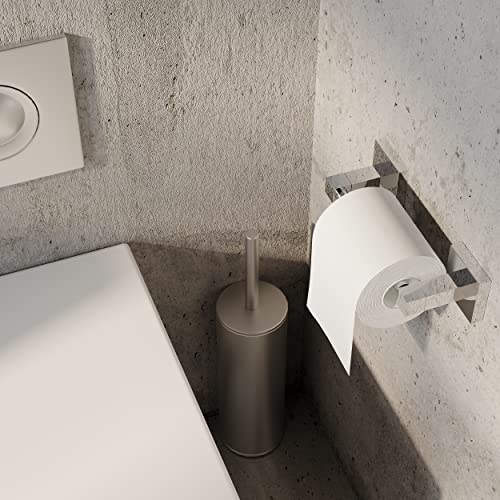 Ruacq Toilet Paper Holder Chrome Double Post Pivoting Square Tissue Holders Roll Holder Hangers Toilet Paper Stand Stainless Steel and Zinc Alloy Modern Wall Mounted - color: Chrome, size: Square
