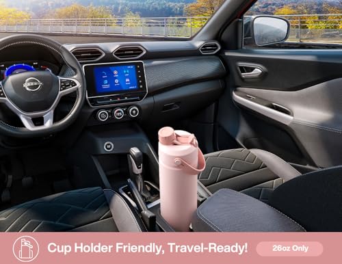 POWCAN 26 oz Insulated Water Bottle with 2-in-1 Straw and Spout Lid, Keep Cold 24H, Leak-Proof, Fits in Car Cup Holder, Stainless Steel Water Bottle for Gift, Home, Trip, Daily Outings (Furry Friends) - color: Furry Friends, size: 26 Ounces