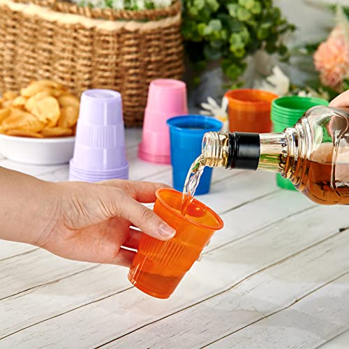 Lilymicky 500 Pack 5 oz Plastic Cups, Disposable Drinking Cups in Assorted Colors Can Be Used As Tasting, Party Tumblers, Jelly Party Shot - style: 5 oz