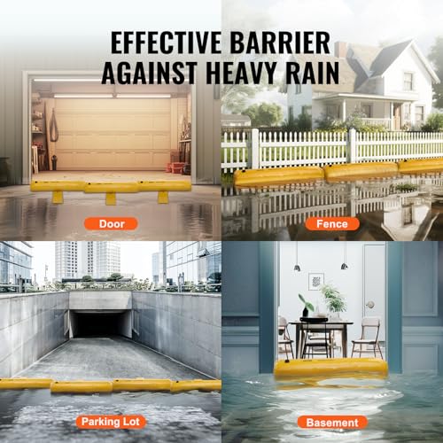 Flood Barriers, Sandbag Alternative Flood Bags 4 Pack, Flood Barrier for Home, Water Barriers for Flooding, Doorway, Driveway(4FTx6in) - style: 4ft(l)*6(h)
