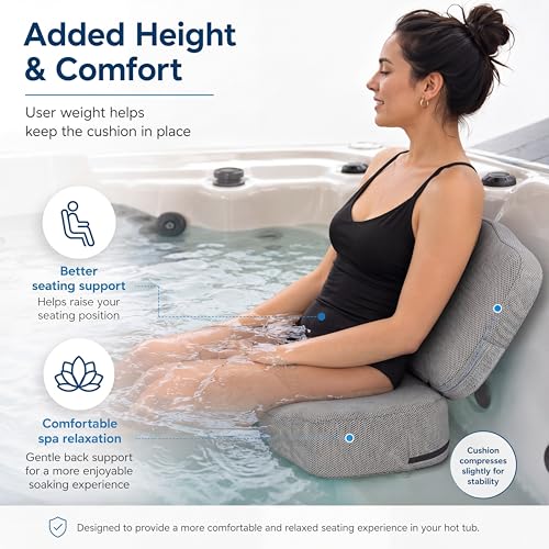 Yerliker 1 Pcs Foldable Hot Tub Booster Seat for Adults Adjustable 2 Heights up to 6.3", Weighted Booster Seat 3D Air Mesh Hot Tub Accessories Quick Dry Micro Dot Non Slip for Spa Bathtub Pool (Gray) - color: Grey