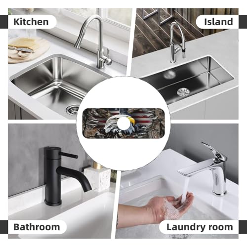 Eagle and National Flag Kitchen sink faucet pad, strong water absorption, anti slip, easy to clean, very suitable for splash and drip prevention, suitable for kitchens and bathrooms - color: Eagle and National Flag
