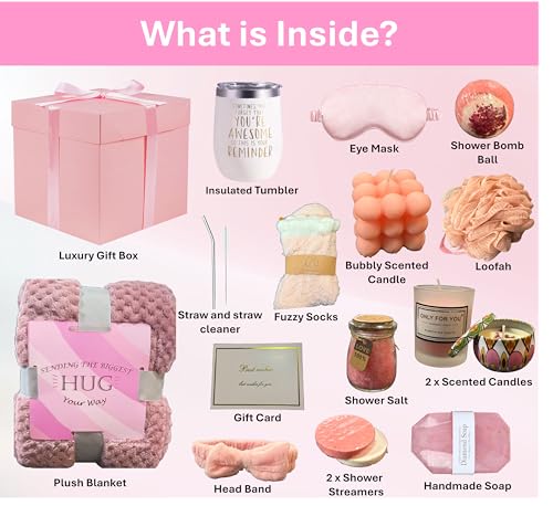 18 Pcs Get Well Soon Gift Set for Women, Care Package for Women after Surgery, Relaxing Spa Gifts Set with Blanket, Unique Birthday for Sister, Wife, Best Friend and Loved Ones