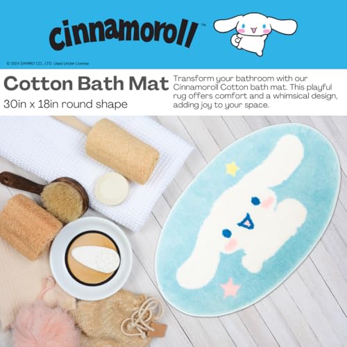 Collectibles Cinnamoroll Cotton Non Slip Plush Bathroom Mat Rug (Officially Licensed Product) by Franco - color: Cinnamoroll