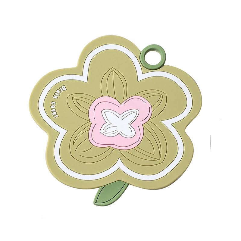 Green Flower-Shaped Silicone Bathtub Drain Cover 1pc - color: Green