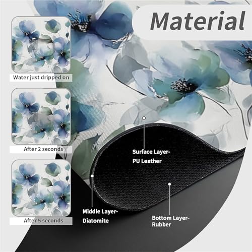 Faucet Fast Absorbent Pad - Blooming Blue Flower , Suitable For Kitchen, Bathroom, Island And Other Scenes - color: Blooming blue flower