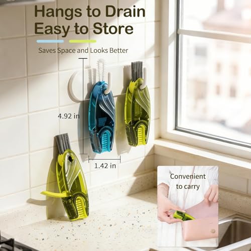 3 in 1 Cup Lid Gap Cleaning Brush Set, 2PCS Multifunctional Bottle Cleaning Brush for Bottle Gaps Bottle Cleaner Home Kitchen Cleaning Tools, 3 Colors - color: Mixed Colors