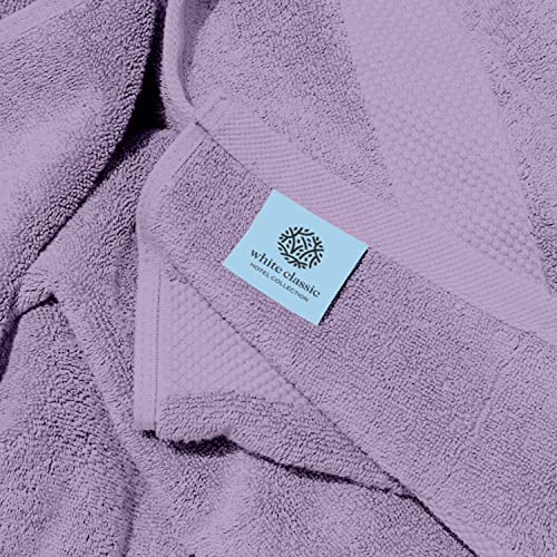 White Classic Luxury Bath Towels Set of 4 Large - 700 GSM Cotton Ultra Soft Bath Towels 27x54 | Highly Absorbent and Quick Dry | Hotel Towels for Bathroom Luxury, Plush Shower Towels, Lavender - color: 16: Lavender