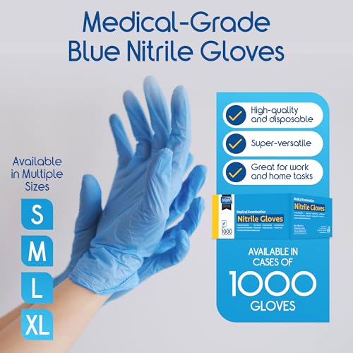 Inspire Nitrile Exam Gloves | The Original Quality Stretch Nitrile Light Blue | 4.5 Gloves Disposable Latex Free Medical EMT - size: Small