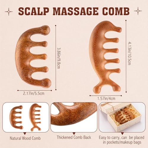 LemonRoad 12 Pack Wooden Scalp Massager Natural Sandalwood Wide Tooth Combs Wooden Scalp Massage Combs Bulk for Hair Growth Hair Care (Sea Lion&Classic) - style: Sea Lion&classic
