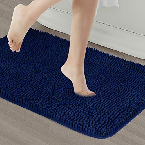 Secura Bathroom Rugs 20x32 Inches – Thick Plush Bath Mat, Ultra Soft Absorbent Bathroom Mat, Non Slip Machine Washable Bath Rugs for Tub, Shower Room Floor (Blue) - color: Blue, size: 2'8" x 1'8" (Rectangular)