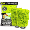 Chemical Guys, Chenille Microfiber Wash Mitt for Cars, Scratch-Free, 2 Pack | Ultra-soft lime green chenille holds thick suds and traps grit, gentle on paint, glass and chrome, machine washable - size: 2 Pack