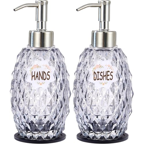 MALACHI Glass Soap Dispenser, 304 Rustproof Stainless Steel Pump, Refillable Multi‑use for Hand Soap, Dish Soap, Body Wash, Shampoo, Baby Wash for Bathroom Kitchen & Commercial - color: Black