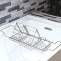 Woodbridge Stainless Steel Extendable Bathtub Caddy Tray in Brushed Nickel Finish with Removable Wine Holder, Book and Phone Rack, Bathcad-BN - color: Brushed Nickel