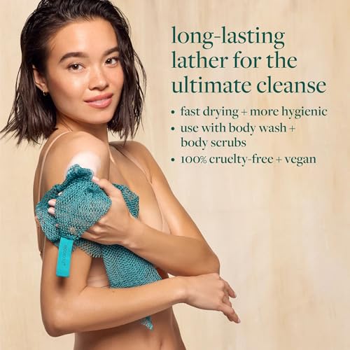 EcoTools Exfoliating Bath Net, Inspired By African Net Sponge, Exfoliates & Cleanses Whole Body, Flexible & Reusable, Eco-Friendly Body Scrubber, Vegan & Cruelty-Free, 1 Count - color: Blue, size: 1 Count (Pack of 1)