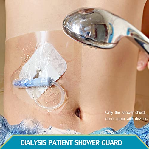Shower Protector Dialysis Catheter Shower Cover Large Coverage Shower Shields for Peritoneal Dialysis Port Accessories PD Chest Catheter PICC Line Feeding Tube Waterproof Bandage 8"x8"(Pack of 25) - size: 8 x 8 Inch (Pack of 25)