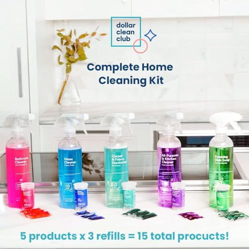 Complete Home Cleaning 15 Pack Kit, Kitchen, Bathroom, Carpet, Dish, and Glass Cleaner Refills - style: All Scent