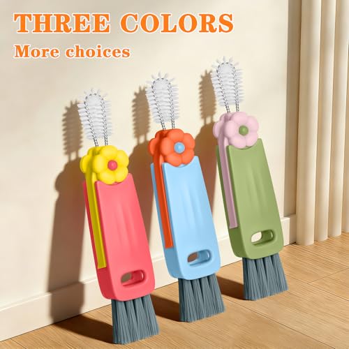 Vanjua 3 in 1 Cup Lid Gap Cleaning Brush Set, Multifunctional Bottle Cleaning Brush, Cup Lid Gap Cleaner, Home Kitchen Crevice Brush Tools (3 Pack)