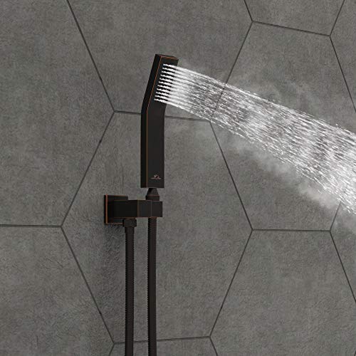 SunCleanse Rainfall Shower Faucet Set Oil Rubbed Bronze Shower Combo Set for Bathroom with High Pressure 10 inch Shower Head with Handheld Shower Valves Shower Head and Handheld Ceiling Mounted - color: Oil Rubbed Bronze, style: 10-ceiling