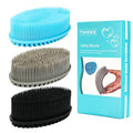 Silicone Body Scrubber Loofah - Set of 3 Soft Exfoliating Body Bath Shower Scrubber Loofah Brush for Sensitive Kids Women Men All Kinds of Skin(Black/Gray/Blue) - size: Colors: Black, Gray, Blue