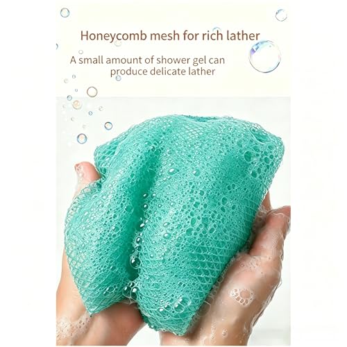 Exfoliating Bath Towel Set for Women Strong Cleaning Back Scrubber - color: Cyan