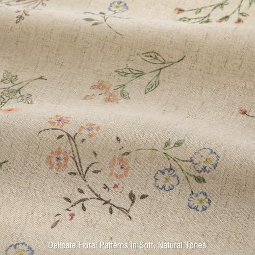 Floral Farmhouse Vintage Linen Shower Curtain, French Country Spring Shower Curtains for Bathroom, 72Wx72H - color: Linen - Muted Garden, size: Standard 72"W x 72"L