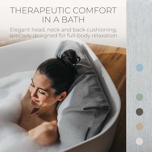 BADESOFA® Luxury Bath Pillow S - Ultra Comfortable & Quick-Drying Bath Back Pillow - Washable Full Body Bath Pillow for Bathtub - Therapeutic Head and Neck Support - Luxury Spa Cushion in Grey - color: Grey, size: Small (Single Pillow)