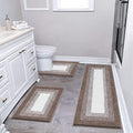 Bsmathom Bathroom Rugs Sets 3 Piece, Non-Slip Absorbent Bath Mats, Extra Soft Plush Shaggy Bath Rugs with U-Shaped Contour Toilet Mat Machine Washable, Coffee - color: Coffee, size: 18"x26"+18"x48"+U Shape 20"x24"