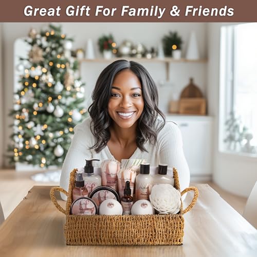 Aqua Elegante Bath Spa Gift Set - 15 Piece Premium Basket with Wash, Bubble Bath, Lotion, Salts, Body Scrub, Towel, Shower Puff, Bathbombs, Reusable Basket, Gifts for Women - Coconut & Vanilla - size: 15 Piece Set (Reusable Basket)