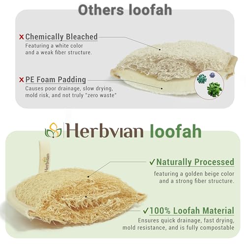 Vietnamese Natural Loofah Exfoliating Body Scrubber Pads, 100% Plant-Based Shower Luffa Sponge, Bath Loofah for Women Men (1, Oval 6.5"x4.9") - size: 1 Count (Pack of 1)