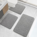 LOCHAS Bathroom Rugs Sets 3 Piece, Microfiber Bath Rug Set Non Slip Washable, Shaggy Toilet Rug Set Absorbent, Soft Cozy Bath Mat Set Quick Dry, Grey - color: Grey, size: 30" x 20" + 24" x 17" + U Shape 24" x 20"