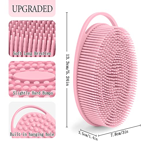 PQRUU 3 Pack Silicone Body Scrubber, Soft Silicone Loofah, Exfoliating Body Scrubbers for Use in Shower,Bath Scrubbers Fit for All Kinds of Skin, Rapid Foaming,Black,Green,Pink - color: Black,green,pink