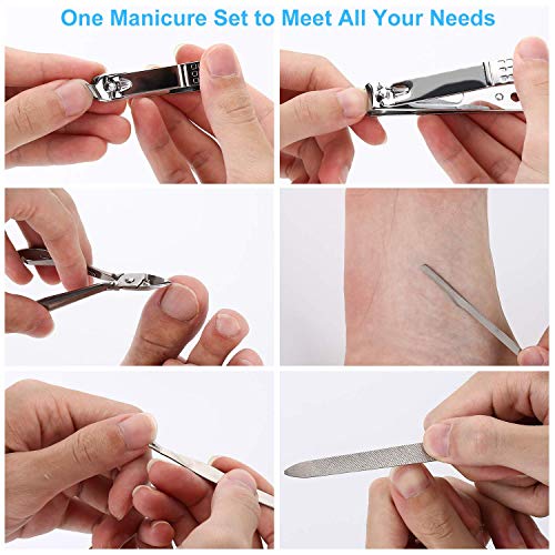 OKOM 19PCS Nail Clipper Set - Professional Manicure Nail Kit for Men Women, Stainless Steel Nail Clippers with Case, Fathers Day Gift - size: Large (Pack of 1)