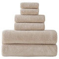 30x60 Inches Large Bath Towels Set Super Soft Absorbent 350GSM Thin Microfiber Towels for Bathroom - Beige,6-Piece