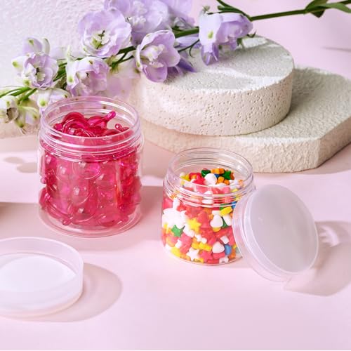 Eternal Moment 36 Pack 4 OZ Plastic Jars Round Clear Cosmetic Container Jars with Clear Lids, Perfect for Lotion, Slime，Cream, Ointments, Makeup, Eye Shadow, Samples, Pot, Travel Storage - color: Clear Lid, size: 4 Ounce