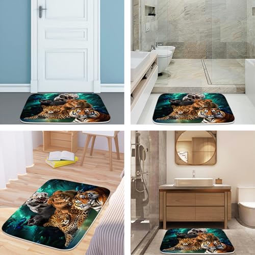 Sea Turtles Nautical Blue Ocean Beach Animals Bath Rugs Non Slip Shower Mat Bathroom Decor Door Rug (20x31 inches, Animals Lion Tiger) - color: Multi Color 10, size: 2'7" x 1'8" (Rectangular)