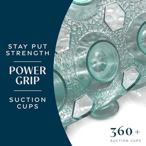 SlipX Solutions Power Grip 39x16 Bathtub & Shower Mat | Premium Non-Slip Bath Safety | Clear Light Green - color: Clear Light Green