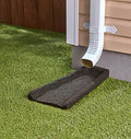 Rubberific 2 Pack Premium Rubber Downspout Splash Block, Rain Guard, Stone Textured Drain Extender (Black) - color: Black