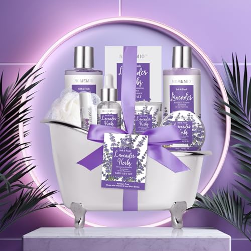 Mother's Day Gift, Spa Gift Basket for Women, 8pcs Lavender Spa Kit Set with Body Wash, Bubble Bath, Scrub, Bath & Beauty Skin Care Gift Sets, Christmas Gifts Set for Women, Her, Mom - size: 8pcs Lavender
