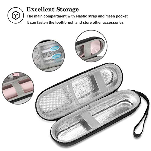 ProCase Electric Toothbrush Hard Travel Case Compatible with Oral-B Pro 1000 8000, Sonicare 1100 5100 6100, Carrying Bag Carrier for Battery Power Rechargeable Toothbrush (Case Only) –Black