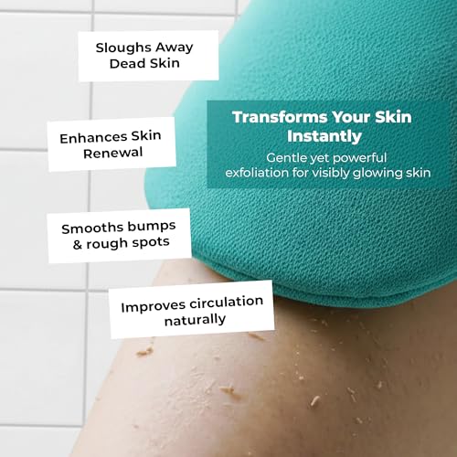 Manillo exfoliating Glove Exfoliating Mitt for Body (2pc) – 100% Vegan Viscose Traditional Body Scrub Glove Kessa Korean Washcloth – Body Exfoliator for Self-Tan Removal & Keratosis Pilaris